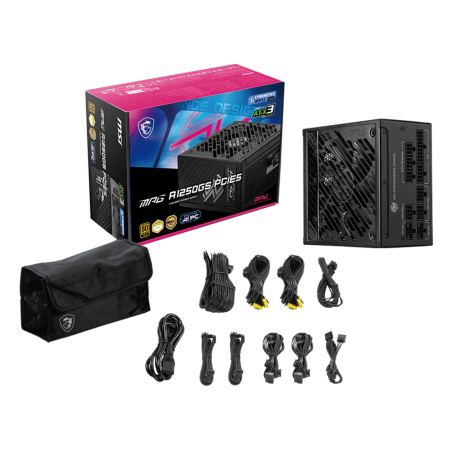 Boîte d'alimentation MSI MPG A1250GS PCIE5 / 80 PLUS Gold / Modulaire / 1250 Watts / ATX / Noir - MSI - photo 14