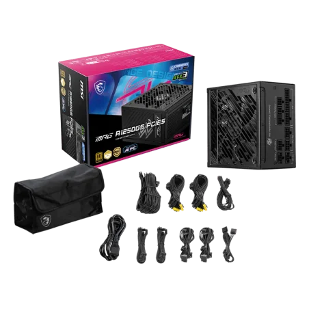 Boîte d'alimentation MSI MPG A1250GS PCIE5 / 80 PLUS Gold / Modulaire / 1250 Watts / ATX / Noir - MSI - photo 14