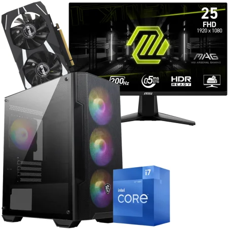 Setup Gamer Special Pc de Bureau Gaming / i7-12700F / RTX 3050 3G / 32 Go Avec Écran Gaming MSI MAG 24.5" Full HD IPS / 200 Hz - MSI - photo 3