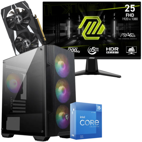 Setup Gamer Special Pc de Bureau Gaming / i5-12600K / RTX 3050 3G / 16 Go Avec Écran Gaming MSI MAG 24.5" Full HD IPS / 200 Hz - MSI - photo 3