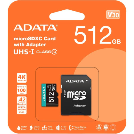 Carte Mémoire ADATA 512 GB Micro SDXC Class 10 avec Adaptateur - ADATA - photo 12