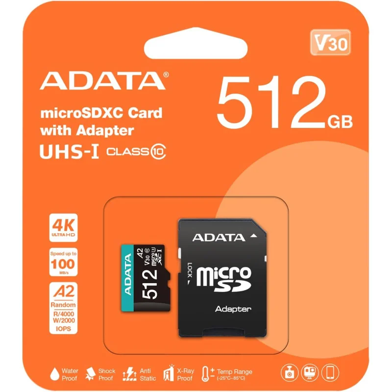 Carte Mémoire ADATA 512 GB Micro SDXC Class 10 avec Adaptateur - ADATA - photo 4