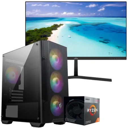 Setup Gamer Special Pc de Bureau Gaming / Ryzen 5 3400G / Vega 11 / 16 Go Avec Écran Uniview MW-LC22-E 22" Full HD LED / 100 Hz - photo 3