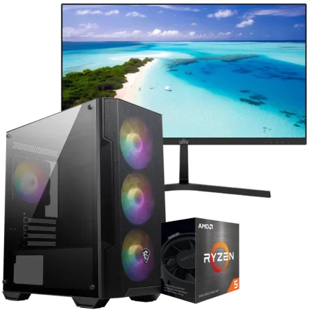 Setup Gamer Special Pc de Bureau Gaming / Ryzen 5 5600GT / Vega 7 / 16 Go Avec Écran Uniview MW-LC24-E 24" Full HD LED / 100 Hz - photo 3