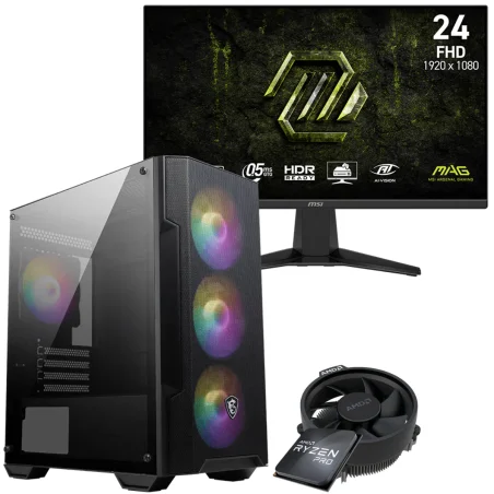 Setup Gamer Special Pc de Bureau Gaming / Ryzen 5 Pro 5655G / Vega 7 / 16 Go Avec Écran Gaming MSI MAG 245F X24 24" Full HD IPS / 240 Hz - MSI - photo 3