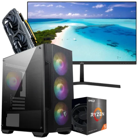 Setup Gamer Special Pc de Bureau Gaming / Ryzen 5 5500 / GTX 1650 4G / 16 Go Avec Écran Uniview MW-LC24-E 24" Full HD LED / 100 Hz - photo 3