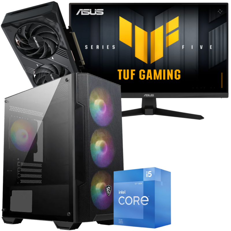 Setup Gamer Special Pc de Bureau Gaming / i5-12400F / RTX 5050 8G / 16 Go Avec Écran Gaming Asus TUF Gaming 24.5" Full HD VA / 200 Hz - Asus - photo 1