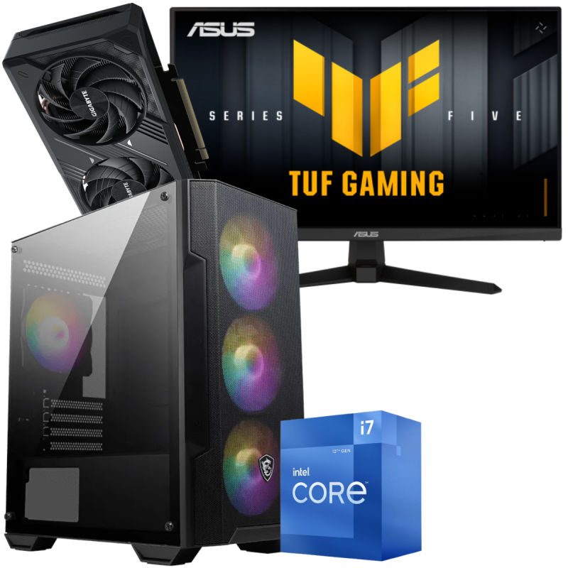 Setup Gamer Special Pc de Bureau Gaming / i7-12700F / RTX 5050 8G / 16 Go Avec Écran Gaming Asus TUF Gaming 24.5" Full HD VA / 200 Hz - Asus - photo 1