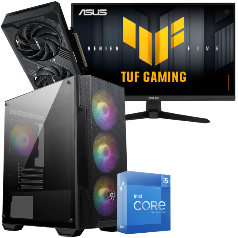 Setup Gamer Special Pc de Bureau Gaming / i5-12600K / RTX 5050 8G / 16 Go Avec Écran Gaming Asus TUF Gaming 24.5" Full HD VA / 200 Hz - Asus - photo 1