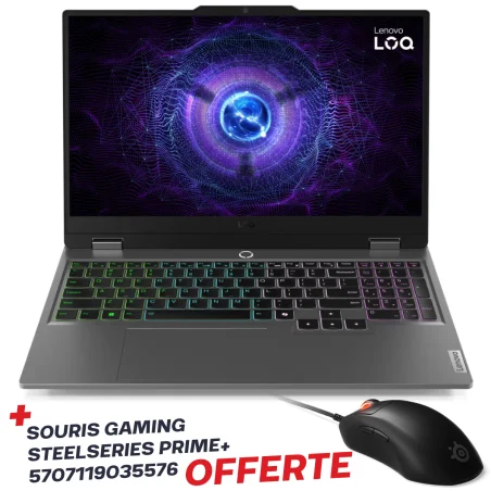 Pc Portable Gamer Lenovo LOQ 15IAX9 / i5-12600HX / RTX 3050 6G / 8 Go DDR5 / 512 Go SSD / Windows 11 / Gris Avec Souris Gaming SteelSeries Prime+ Noir Offerte - SteelSeries - photo 7