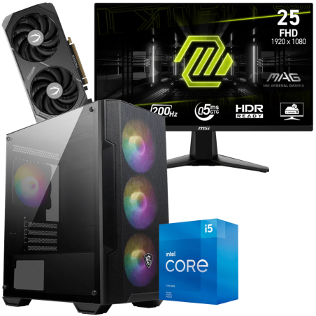Setup Gamer Special Pc de Bureau Gaming / i5-11400F / RTX 5060 Ti 8G / 16 Go Avec Écran Gaming MSI MAG 255F E20 24.5" Full HD IPS / 200 Hz - MSI - photo 3