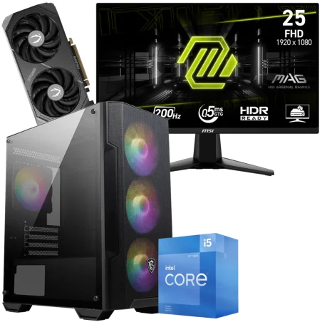 Setup Gamer Special Pc de Bureau Gaming / i5-12400F / RTX 5060 Ti 8G / 16 Go Avec Écran Gaming MSI MAG 255F E20 24.5" Full HD IPS / 200 Hz - MSI - photo 3