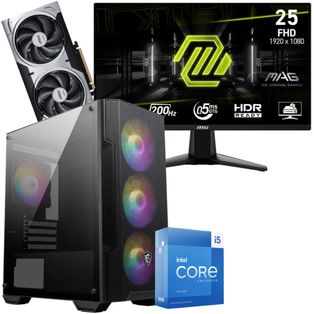 Setup Gamer Special Pc de Bureau Gaming / i5-13600KF / RTX 5060 Ti 8G / 32 Go Avec Écran Gaming MSI MAG 24.5" Full HD IPS / 200 Hz - MSI - photo 3