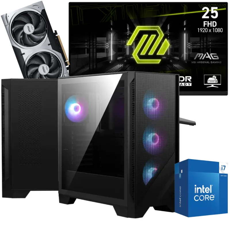 Setup Gamer Special Pc de Bureau Gaming / i7-14700F / RTX 5060 Ti 8G / 32 Go Avec Écran Gaming MSI MAG 24.5" Full HD IPS / 200 Hz - MSI - photo 1