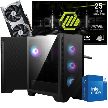 Setup Gamer Special Pc de Bureau Gaming / i7-14700F / RTX 5060 Ti 8G / 32 Go Avec Écran Gaming MSI MAG 24.5" Full HD IPS / 200 Hz - MSI - photo 3