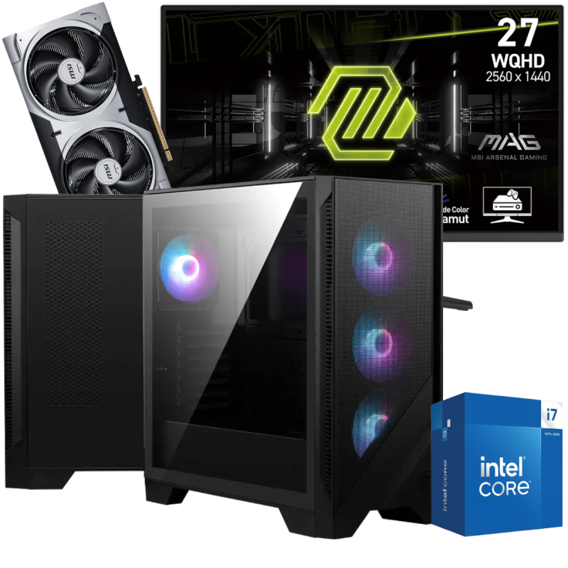 Setup Gamer Special Pc de Bureau Gaming / i7-14700F / RTX 5060 Ti 8G / 32 Go Avec Écran Gaming MSI MAG 275QF 27" WQHD IPS / 180 Hz - MSI - photo 2