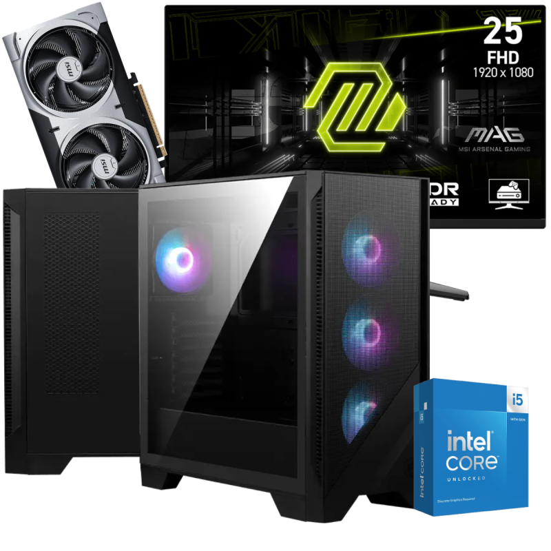 Setup Gamer Special Pc de Bureau Gaming / i5-14600KF / RTX 5060 Ti 8G / 32 Go Avec Écran Gaming MSI MAG 24.5" Full HD IPS / 200 Hz - MSI - photo 1
