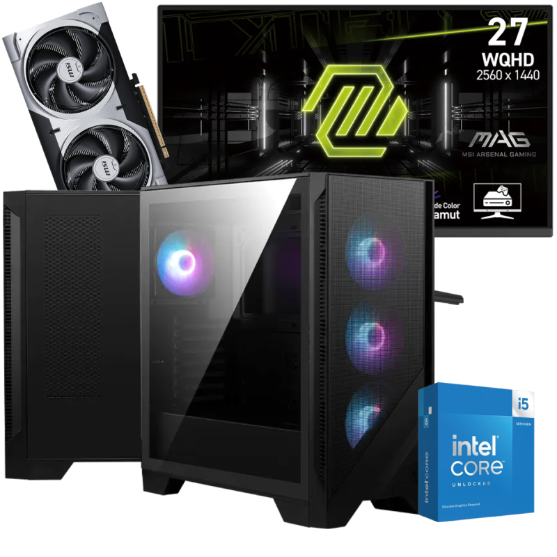 Setup Gamer Special Pc de Bureau Gaming / i5-14600KF / RTX 5060 Ti 8G / 32 Go Avec Écran Gaming MSI MAG 275QF 27" WQHD IPS / 180 Hz - MSI - photo 1
