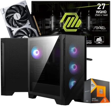 Setup Gamer Special Pc de Bureau Gaming / Ryzen 5 7500X3D / RTX 5060 8G / 32 Go Avec Écran Gaming MSI MAG 24.5" Full HD IPS / 200 Hz - MSI - photo 3