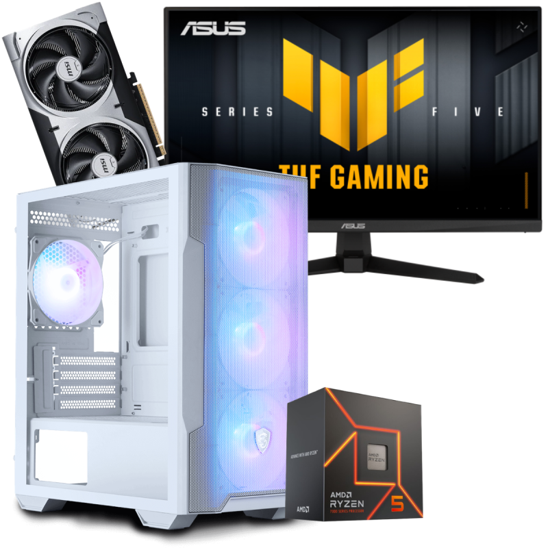 Setup Gamer Special Pc de Bureau Gaming / Ryzen 5 7500F / RTX 5060 Ti 8G / 16 Go Avec Écran Gaming Asus TUF 24.5" Full HD VA / 200 Hz - Asus - photo 2