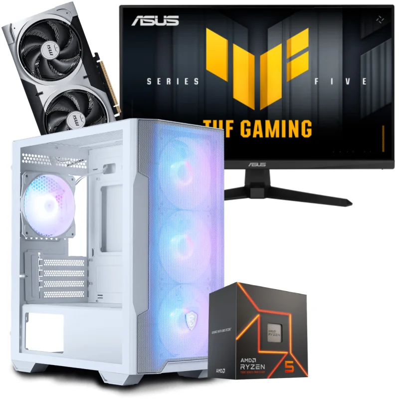 Setup Gamer Special Pc de Bureau Gaming / Ryzen 5 7500F / RTX 5060 Ti 8G / 16 Go Avec Écran Gaming Asus TUF 24.5" Full HD VA / 200 Hz - Asus - photo 2