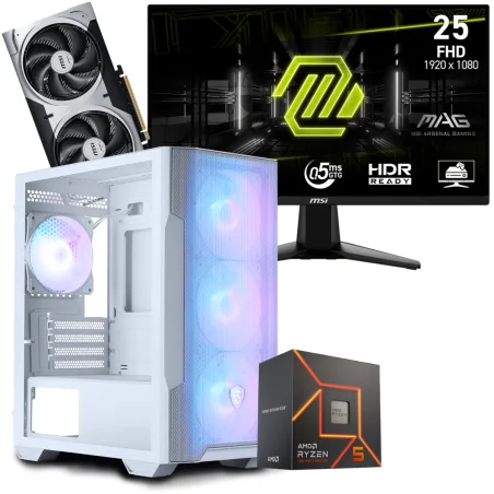 Setup Gamer Special Pc de Bureau Gaming / Ryzen 5 7500F / RTX 5060 Ti 8G / 32 Go Avec Écran Gaming MSI MAG 24.5" Full HD IPS / 200 Hz - MSI - photo 3