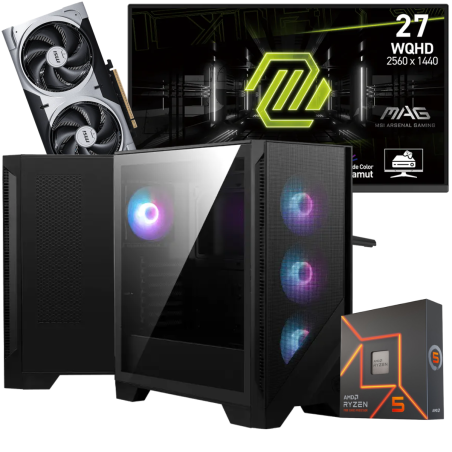 Setup Gamer Special Pc de Bureau Gaming / Ryzen 5 7600X / RTX 5060 Ti 8G / 32 Go Avec Écran Gaming MSI MAG 27" WQHD IPS / 180 Hz - MSI - photo 3