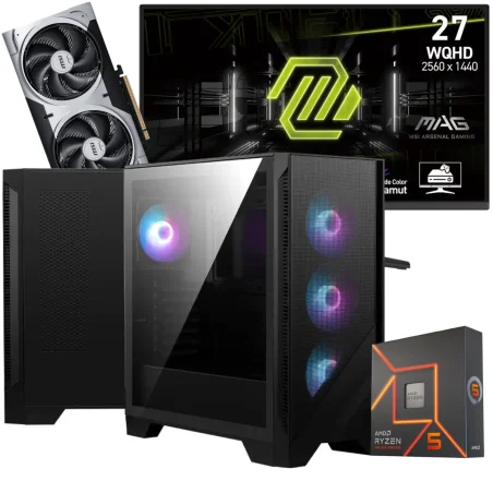 Setup Gamer Special Pc de Bureau Gaming / Ryzen 5 7600X / RTX 5060 Ti 8G / 32 Go Avec Écran Gaming MSI MAG 27" WQHD IPS / 180 Hz - MSI - photo 3