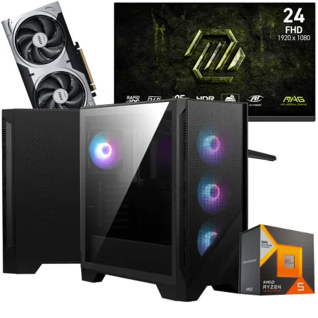 Setup Gamer Special Pc de Bureau Gaming / Ryzen 5 7500X3D / RTX 5060 Ti 8G / 32 Go Avec Écran Gaming MSI MAG 27" WQHD IPS / 180 Hz - MSI - photo 3