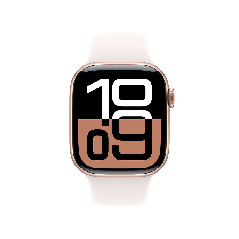 Apple Watch Series 10 GPS 42 mm / Aluminium / Rose Gold / Avec Bracelet Sport Rose Tendre S/M