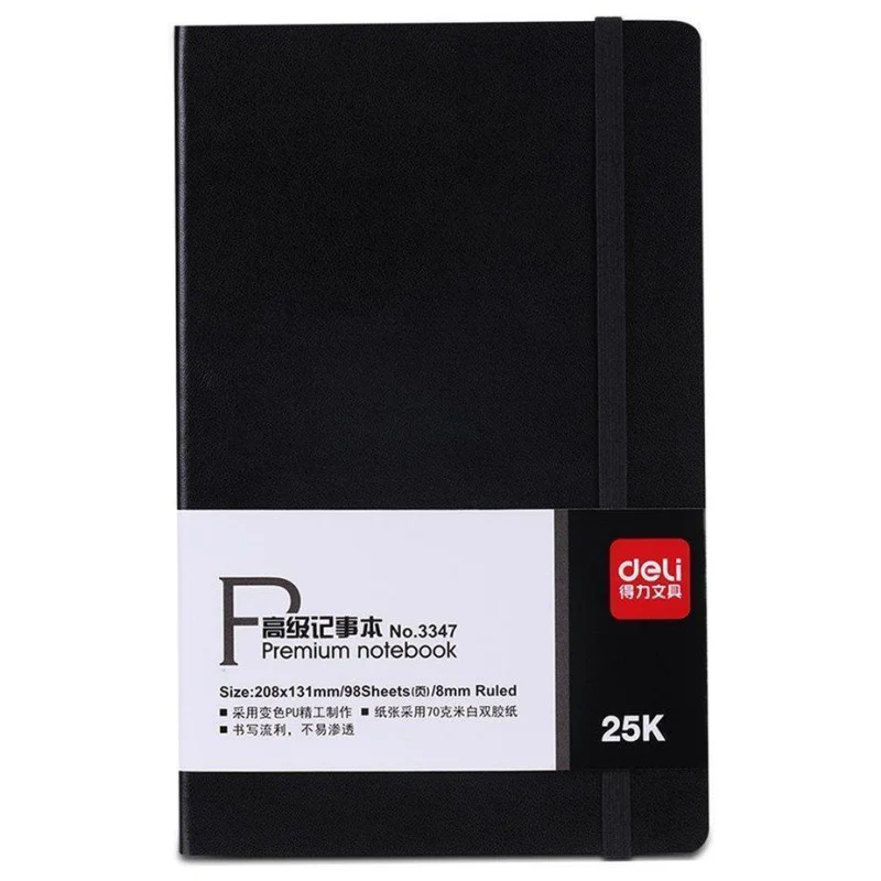 Bloc-note Deli 3347 / 208x131 mm / 98 Pages / Noir