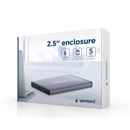 Boitier GEMBIRD pour disque dur 2.5" USB 3.0 / Gris clair - photo 5