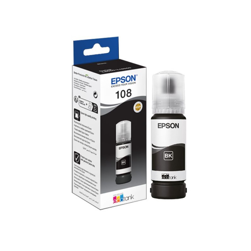 Bouteille d'encre Original EPSON ECOTANK 108 / Noir