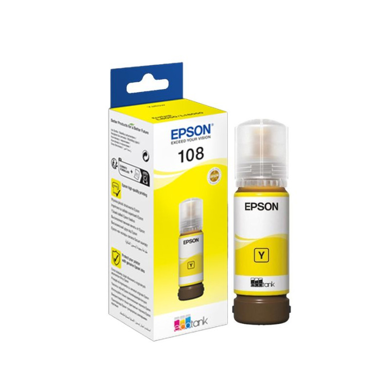 Bouteille d'encre Originale EPSON ECOTANK 108 / JAUNE