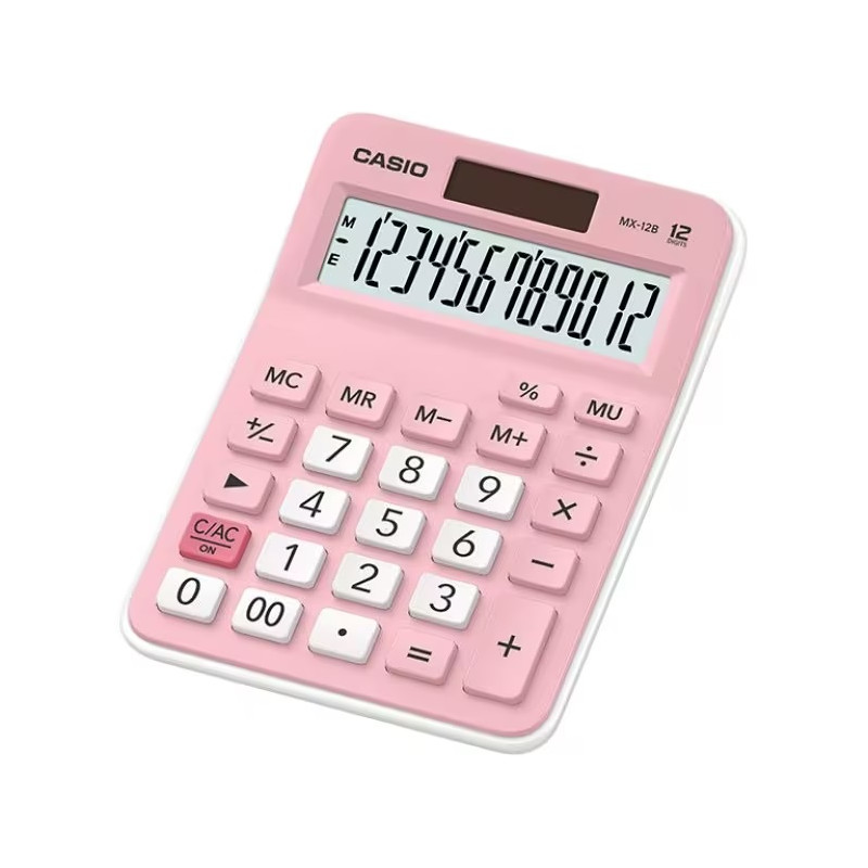 CALCULATRICE CASIO MX-12B / Pile et Solaire / 12 CHIFFRES / ROSE