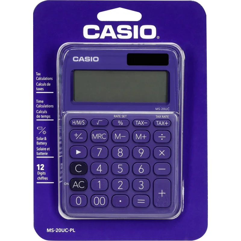 Calculatrice de bureau 12 chiffres Casio MS-20UC-BU / Violet