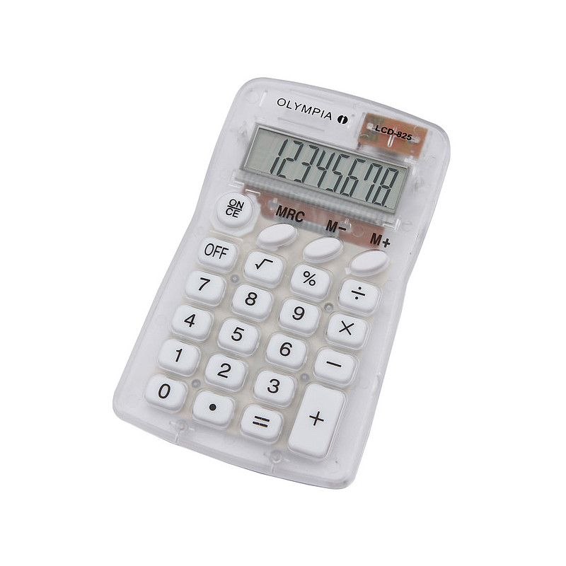Calculatrice de poche 8 chiffres Olympia LCD 825 / Blanc