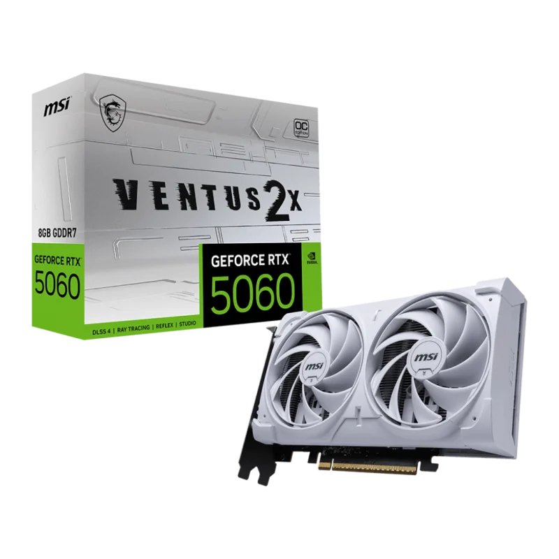 Carte graphique MSI GeForce RTX 5060 VENTUS 2X OC WHITE / 8 Go GDDR7