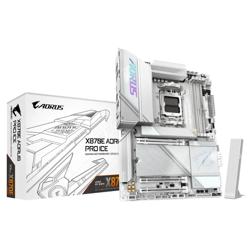 Carte mère Gigabyte X870E AORUS PRO ICE / AM5 / ATX / DDR5 / WHITE