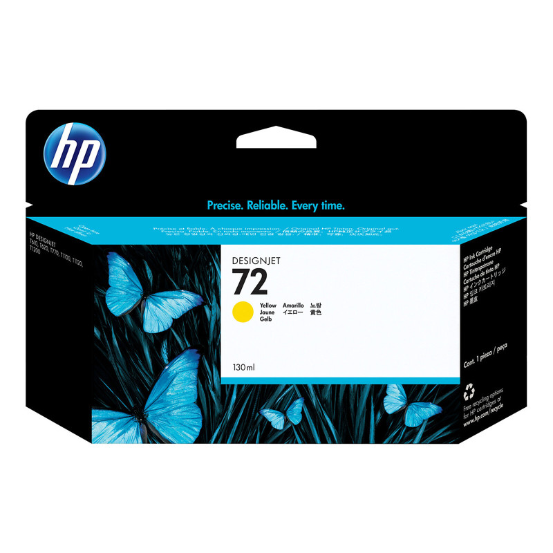 Cartouche d'encre HP 72 DesignJet jaune 130 ml