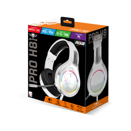 Casque Micro Gaming Spirit of Gamer PRO-H6 ARTIC / RGB / Blanc - variant MIC-PH8WT - photo 6