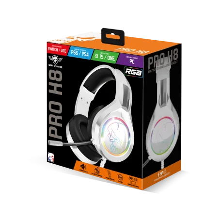 Casque Micro Gaming Spirit of Gamer PRO-H6 ARTIC / RGB / Blanc - variant MIC-PH8WT - photo 6