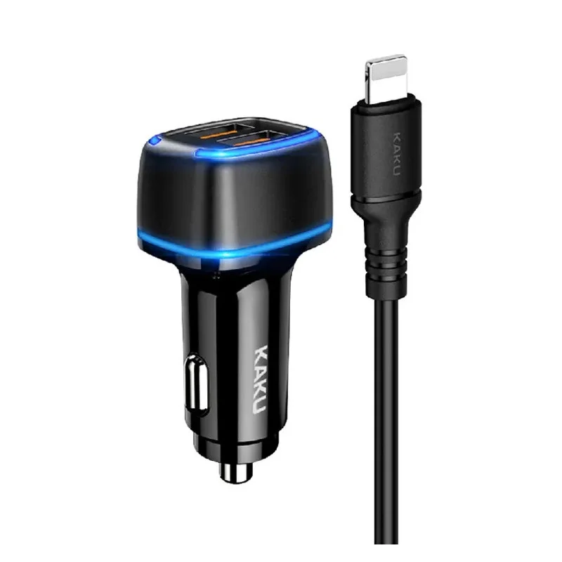Chargeur de Voiture KAKU KSC856 Lightning 48W - Double Ports / Noir - photo 1
