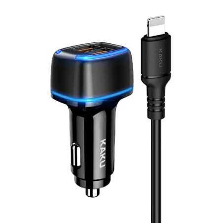 Chargeur de Voiture KAKU KSC856 Lightning 48W - Double Ports / Noir - photo 3