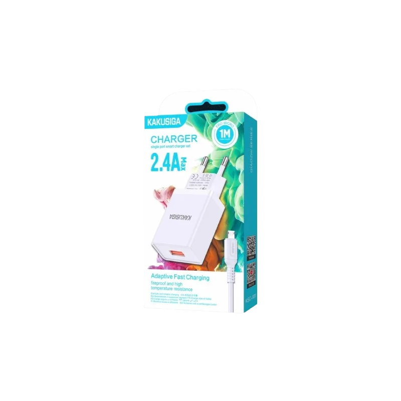 Chargeur KAKUSIGA KSC 931Avec câble Micro USB 3A / 10 W / Blanc