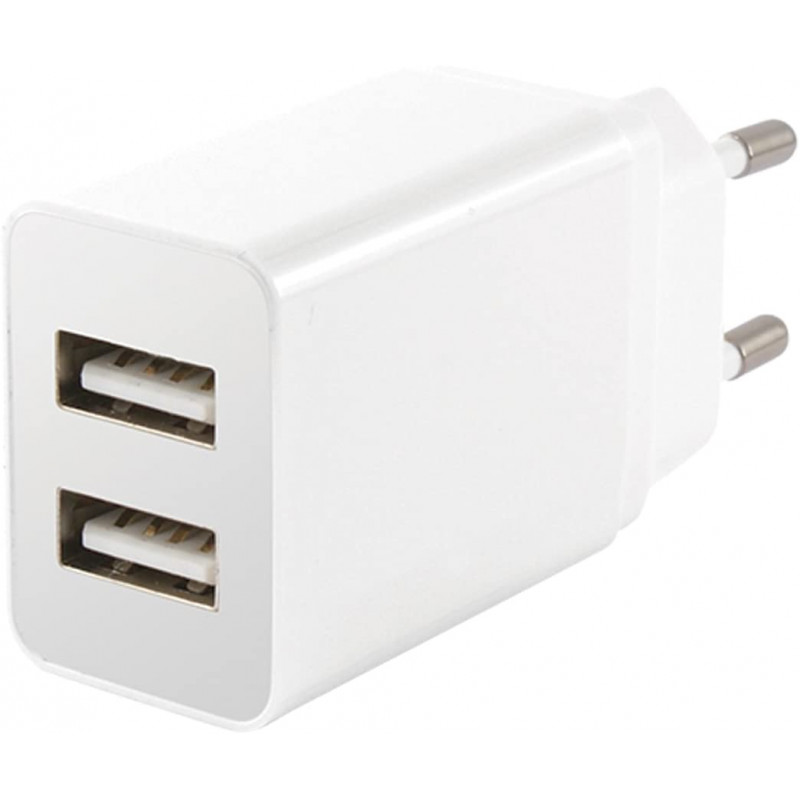 Chargeur Mural KSix 2 Ports USB / 2.4A / Blanc - photo 2