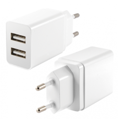 Chargeur Mural KSix 2 Ports USB / 2.4A / Blanc - photo 4