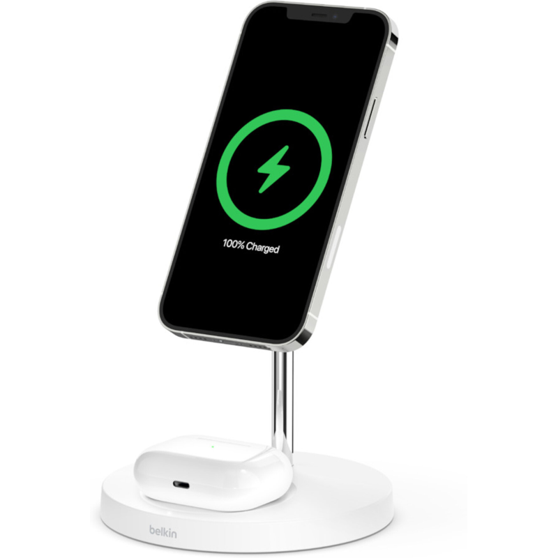 Chargeur Sans Fil BELKIN Boost Charge Pro 2-en-1 / 15W avec MagSafe / Blanc - photo 2