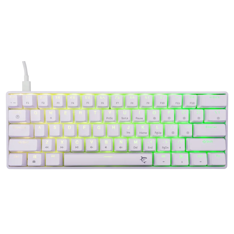 Clavier Gaming Mécanique White Shark GK-004231 SHINOBI-2 / US - BROWN.SW / Blanc - photo 1