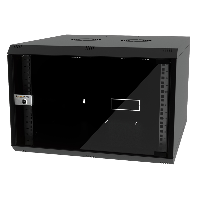 Coffret réseau VATPAN 7U 19" prof 600 mm avec porte vitré fixe / NOIR